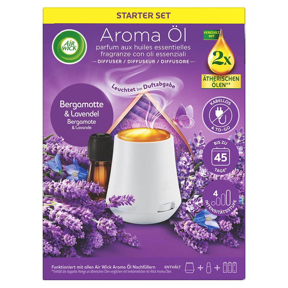 Air Wick Aroma Öl Diffuser Starter Set Bergamotte & Lavendel