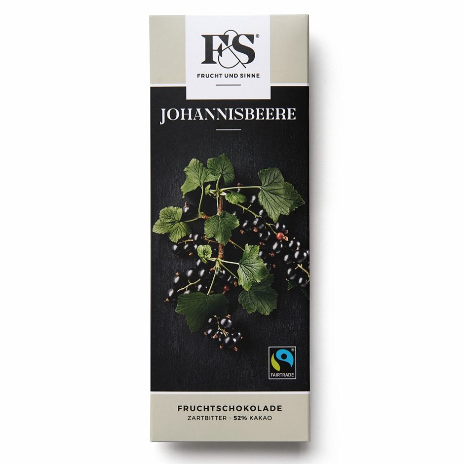Frucht & Sinne Fruchtschoklade Dunkle Johannisbeere 50 G