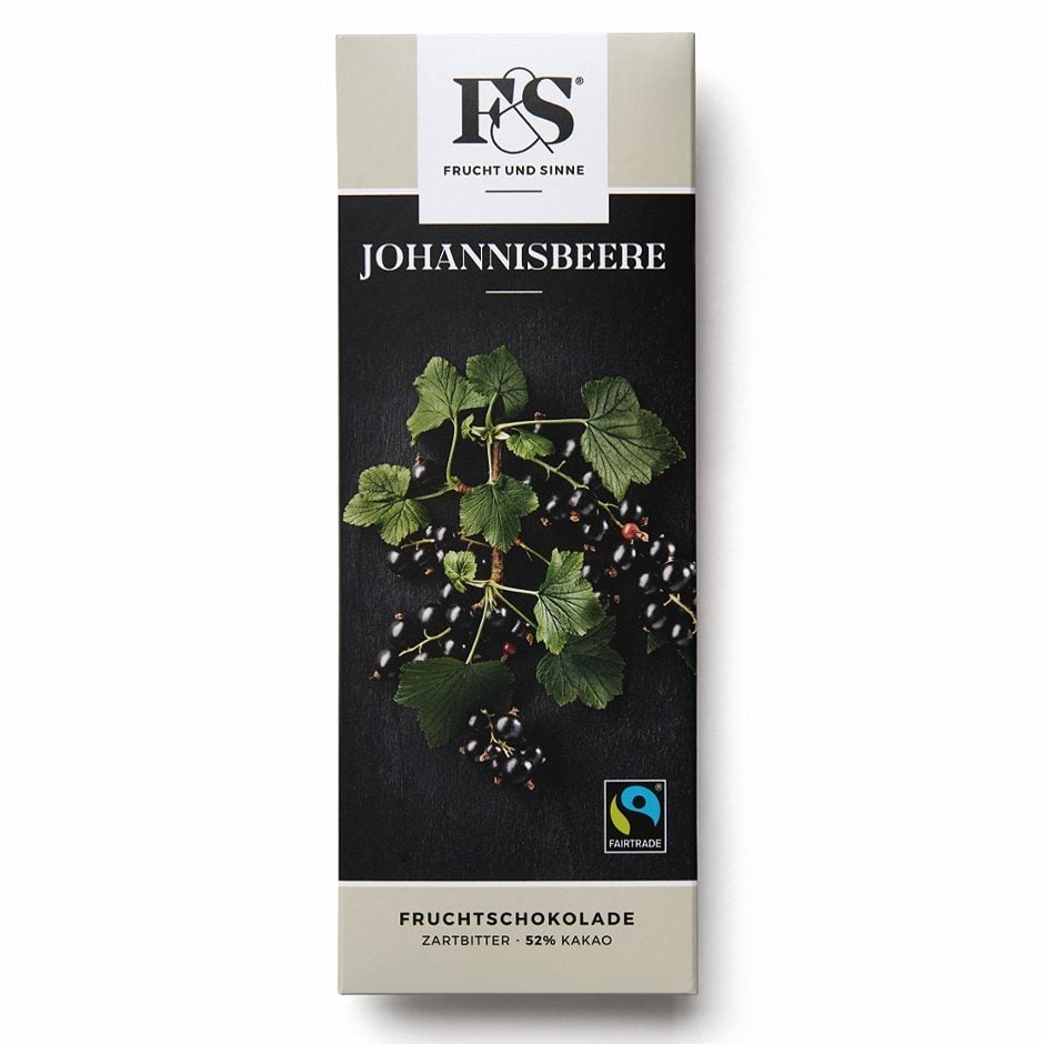 Frucht & Sinne Fruchtschoklade Dunkle Johannisbeere 50 G