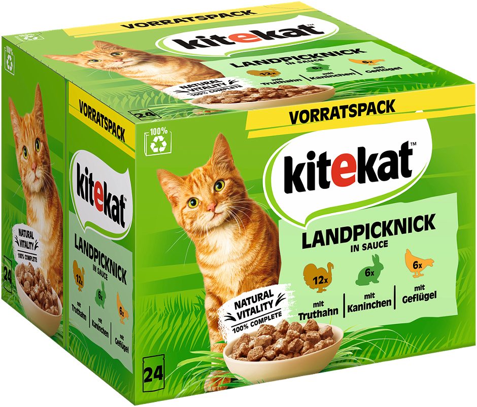 Kitekat Katzennahrung Landpicknick 24x85g 2,04 KG
