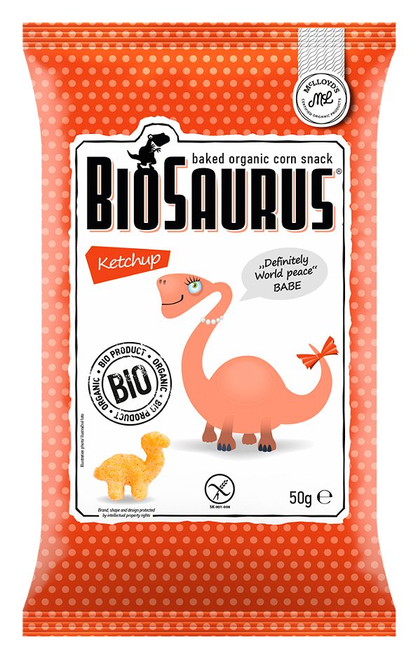 BioSaurus Maissnack Babe Ketchup 50 G