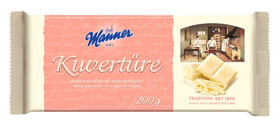 Manner Kuvertüre Weiße Schokolade 200 G