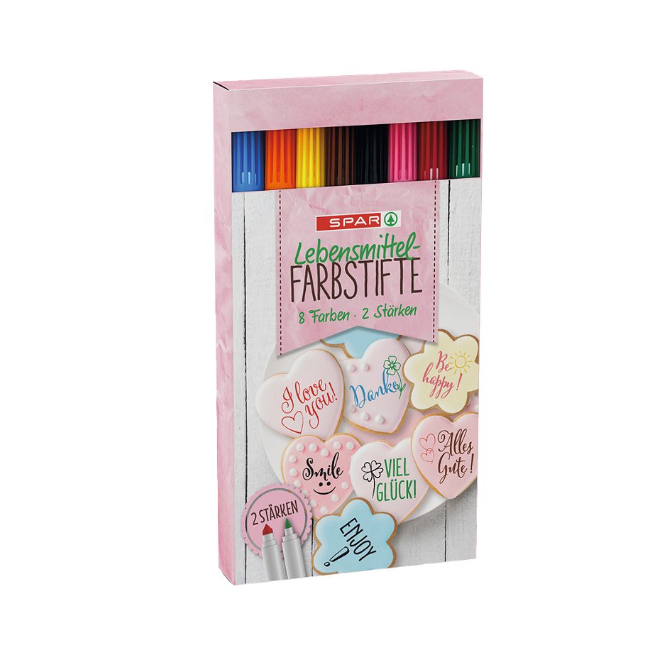 SPAR Lebensmittel-Farbstifte 8 Farben 16 G
