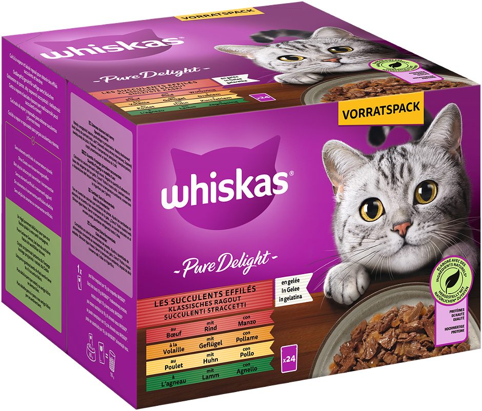 Whiskas Katzenfutter Ragout Klassische Auswahl 1+ 24x85g 2,04 KG