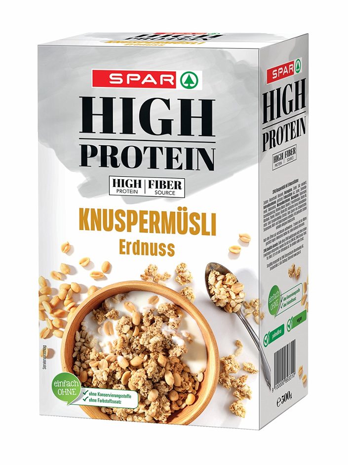 SPAR High Protein Knusper-Müsli Erdnuss 500 G