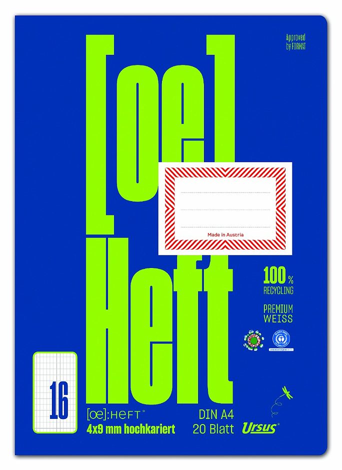 Ursus OE Heft OE.16 A4, hochkariert, 20 Blatt