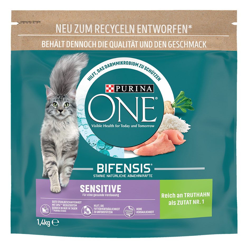 Purina One Katzentrockennahrung Sensitive 1,4 KG