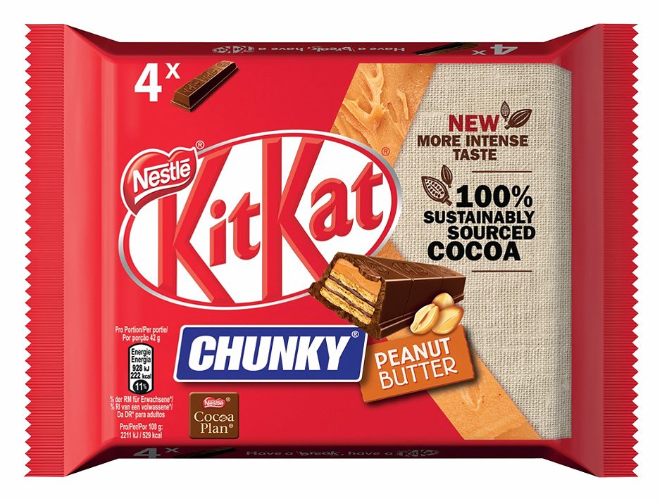 Nestlé Kit Kat Chunky Peanut Butter 4er 168 G