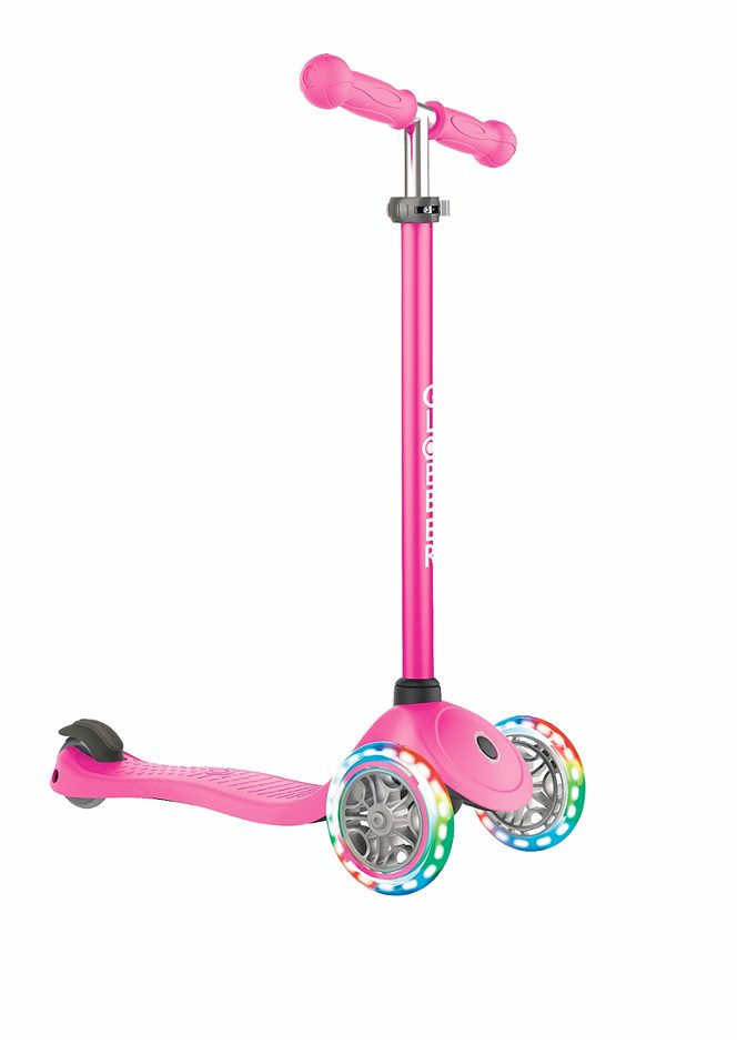 Globber Primo Lights Pink mit Leuchtrollen