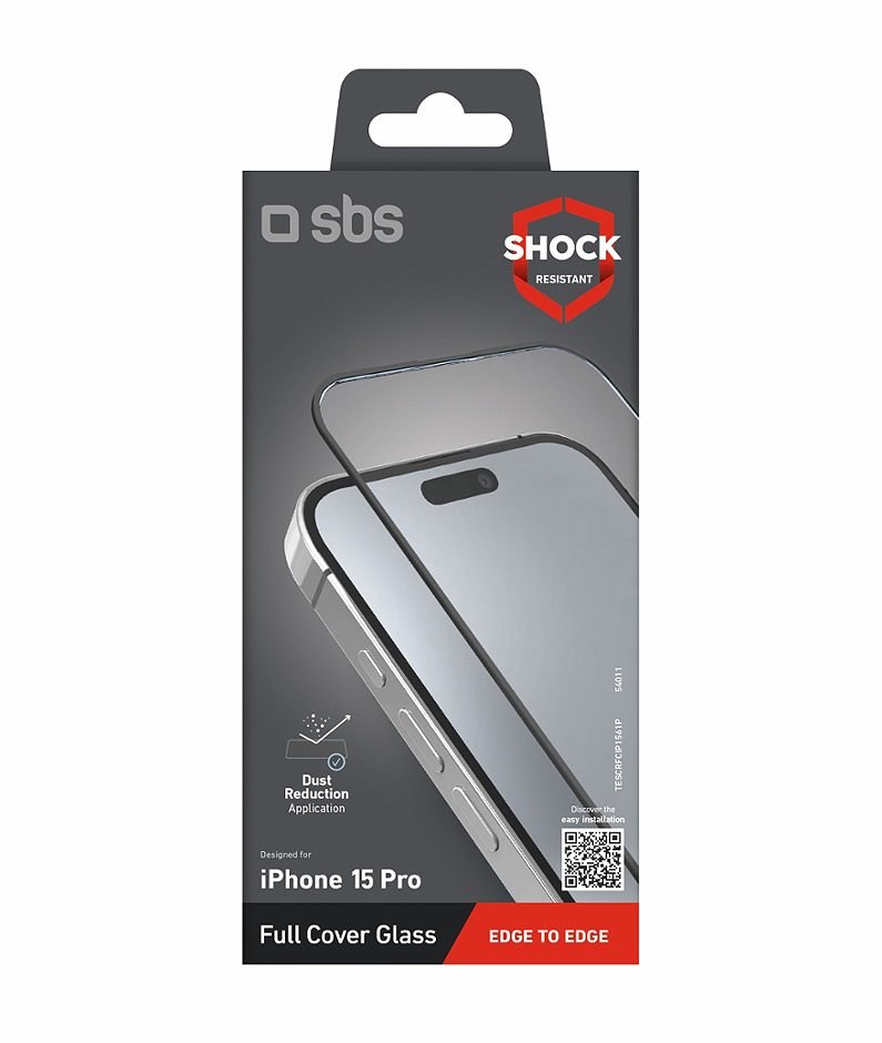 SBS Full Cover Schutzfolie iPhone 15 Pro