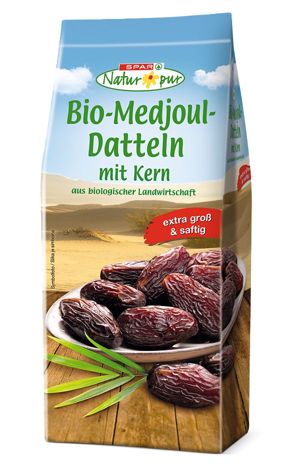 SPAR Natur*pur Bio-Medjoul-Datteln mit Kern 300 G