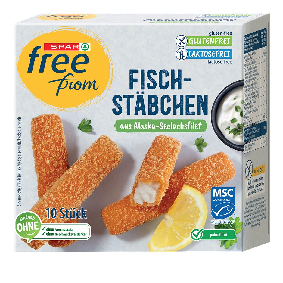 SPAR free from Fischstäbchen glutenfrei & laktosefrei 250 G