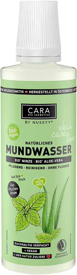 Nussyy CARA BIO COSMETICS Natürliches Mundwasser Bio Minze/Bio Aloe Vera 500ml