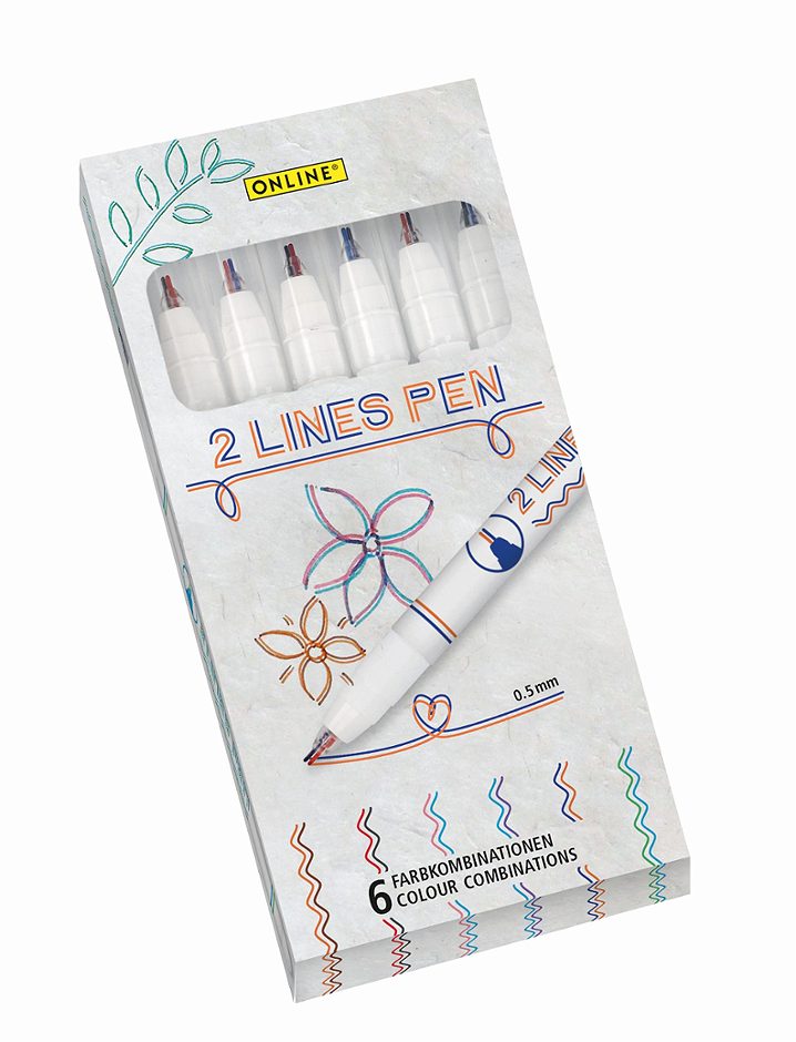 Online Double Liner Set 6 Farbkombinationen