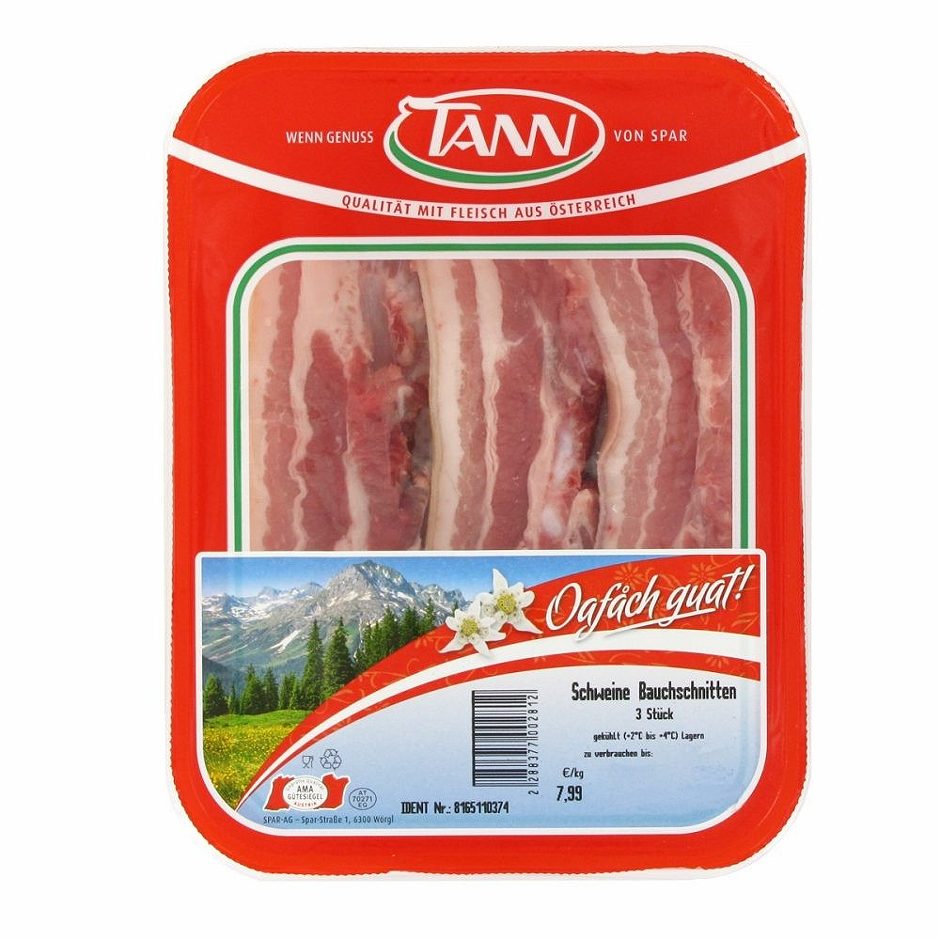 TANN Schweins-Bauchschnitten 1 KG