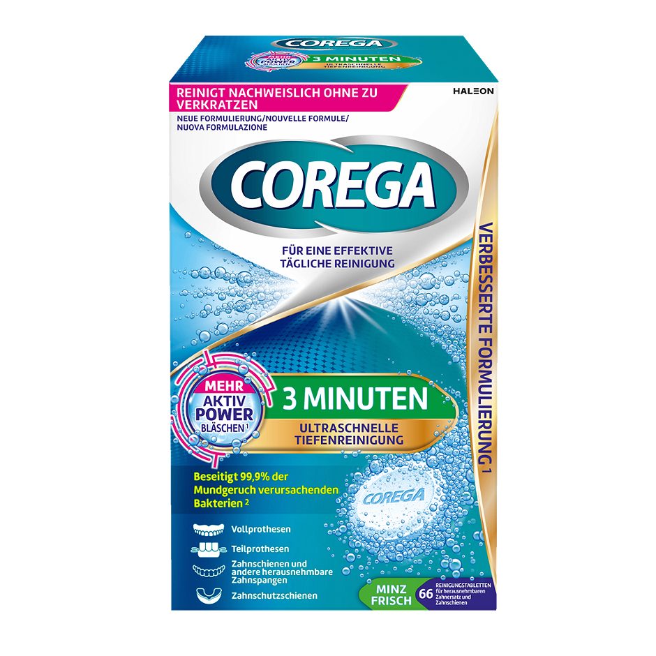 Corega Gebissreinigungs-Tabs 3 Minuten 66 Tabs