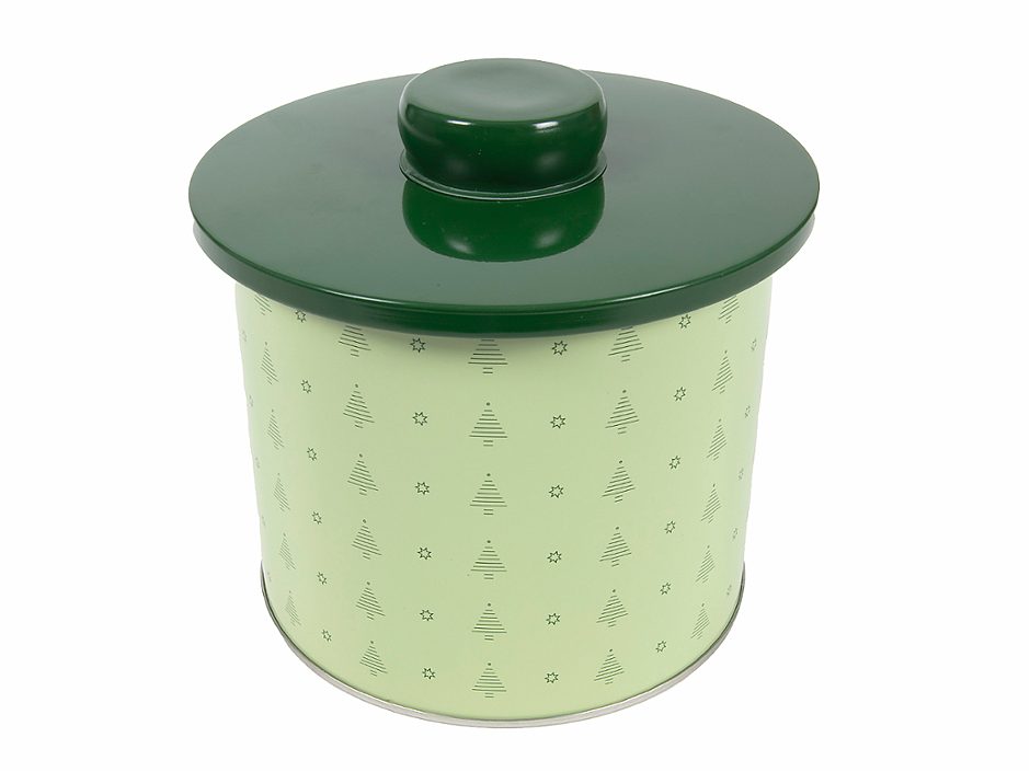 SIMPEX BASIC Keksdose mit Knopf Christbaum Ø 12,5cm, Höhe 12,5cm