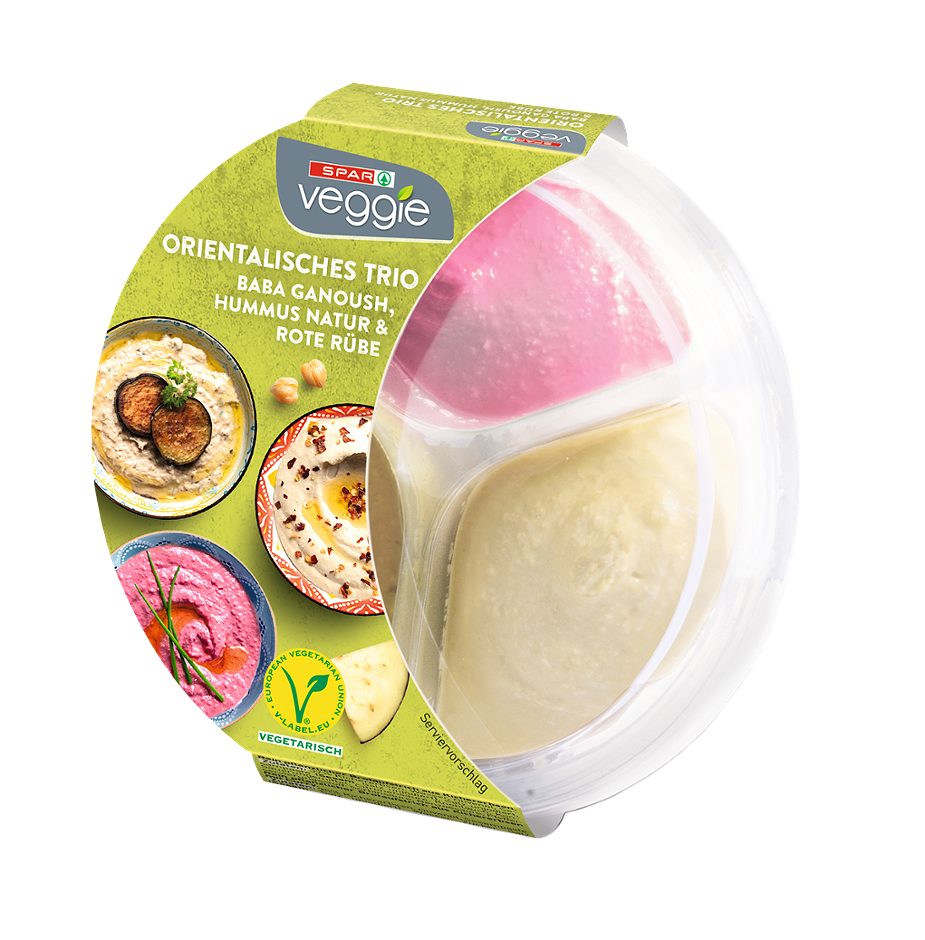 SPAR Veggie Orientalisches Trio Baba Ganoush/Hummus &Rote Rübe 3x70g 210 G