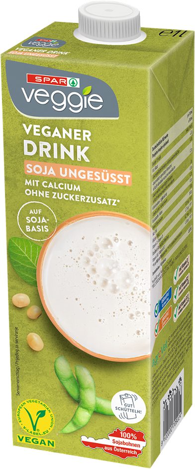 SPAR Veggie veganer Drink Soja ungesüßt 1 L EINWEG ohne Pfand