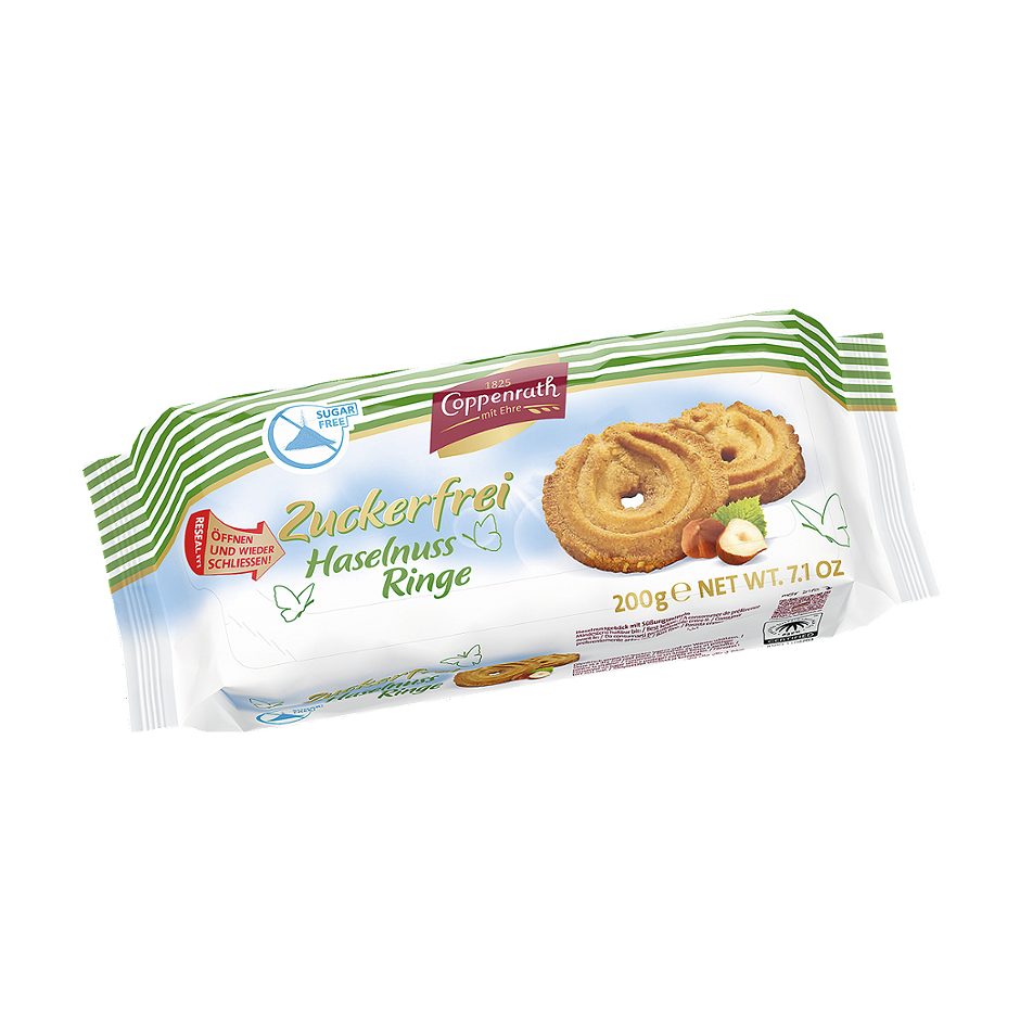 Coppenrath Haselnussringe zuckerfrei 200 G