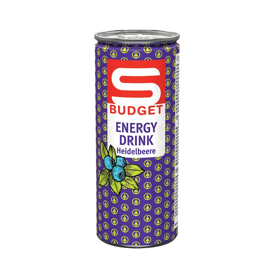 S-BUDGET Energy Drink Heidelbeere 250 ML EINWEG mit Pfand