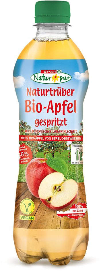 SPAR Natur*pur Naturtrüber Bio-Apfelsaft gespritzt 0,75 L EINWEG mit Pfand