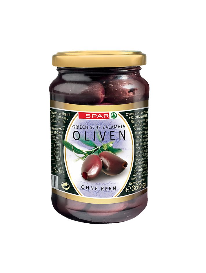 SPAR Griechische Kalamata Oliven ohne Kern 350 G