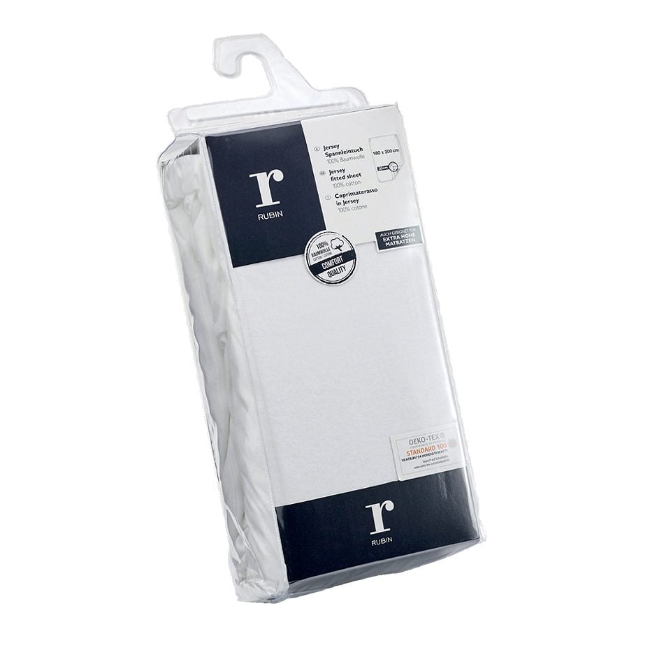RUBIN Jersey Spannleintuch weiss 180x200cm