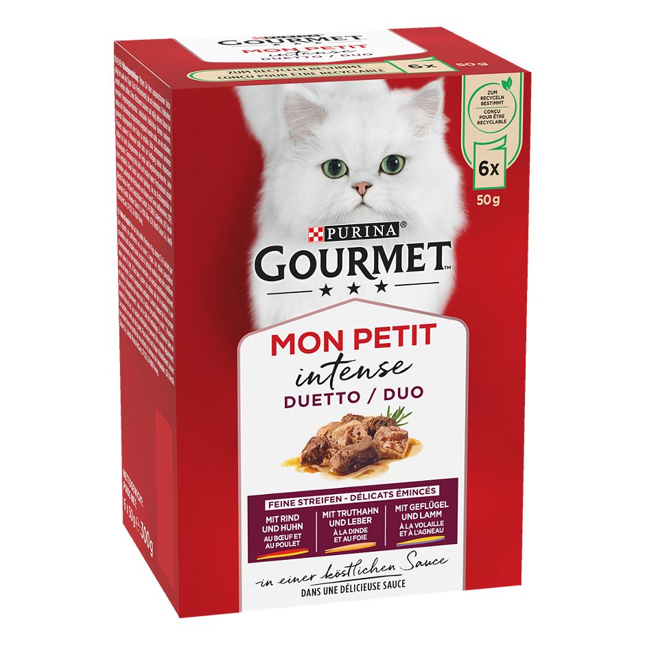 Gourmet Mon Petit Katzennahrung Duetti Intense 6x50g 300 G
