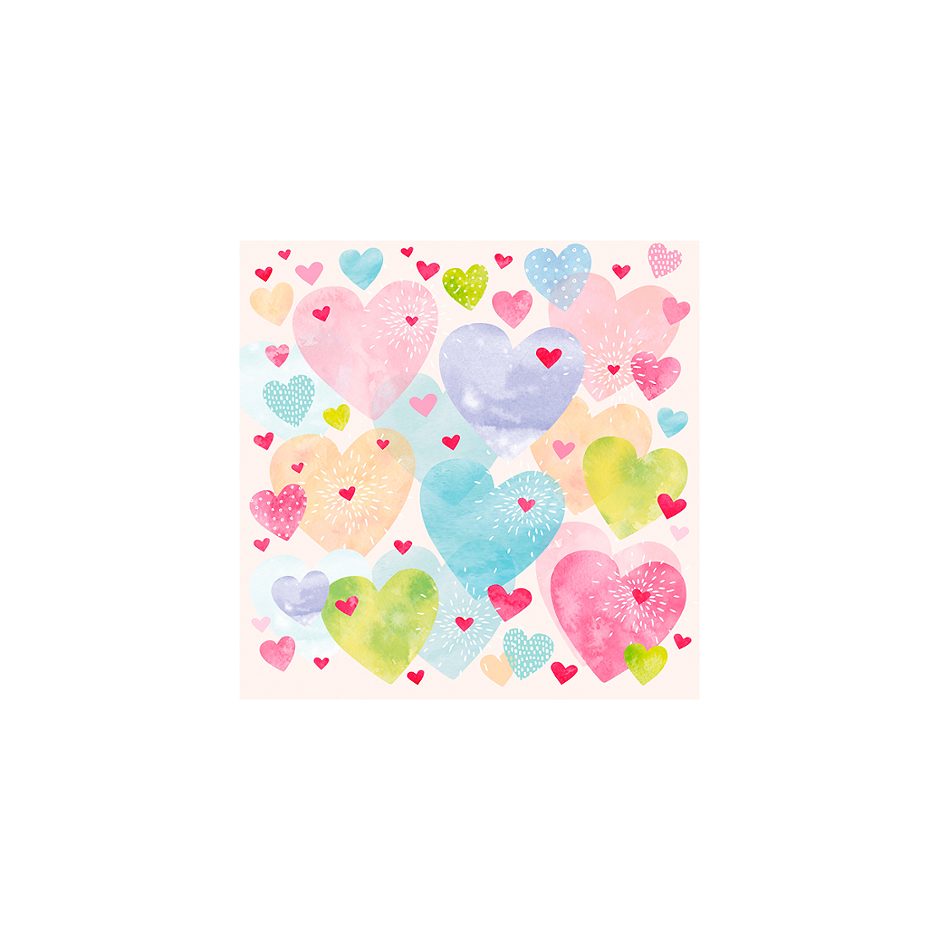 PPD Servietten 33x33 Konfetti Hearts 20 Stück