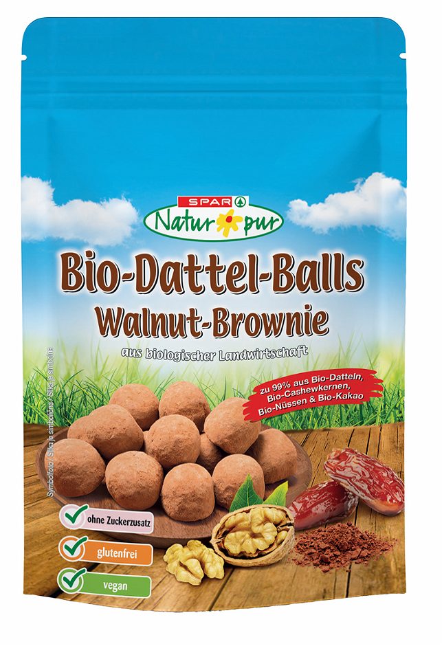 SPAR Natur*pur Bio-Dattel-Balls Walnut-Brownie 80 G