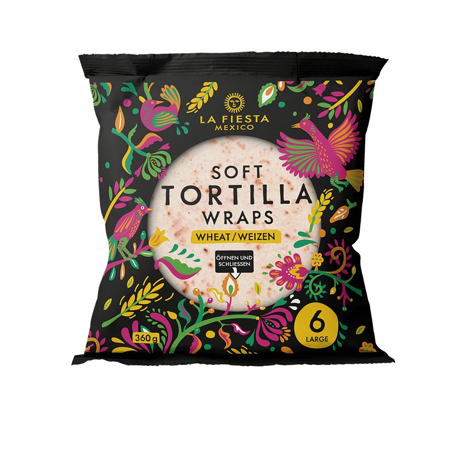 La Fiesta Mexico Soft Tortilla Wraps Weizen Large 6 Stück 360 G