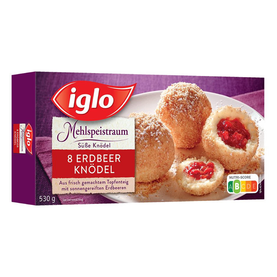 Iglo Mehlspeistraum Erdbeerknödel 8 Stück 530 G