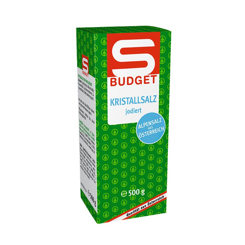 S-BUDGET Kristallsalz jodiert 500 G