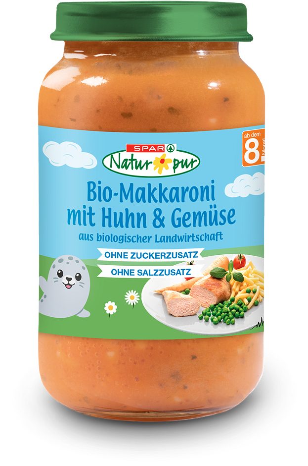 SPAR Natur*pur Bio-Makkaroni mit Huhn & Gemüse 220 G