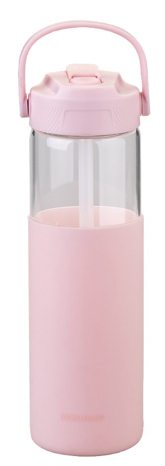 Pamela Reif Glasflasche mit Silikon rosa 660ml