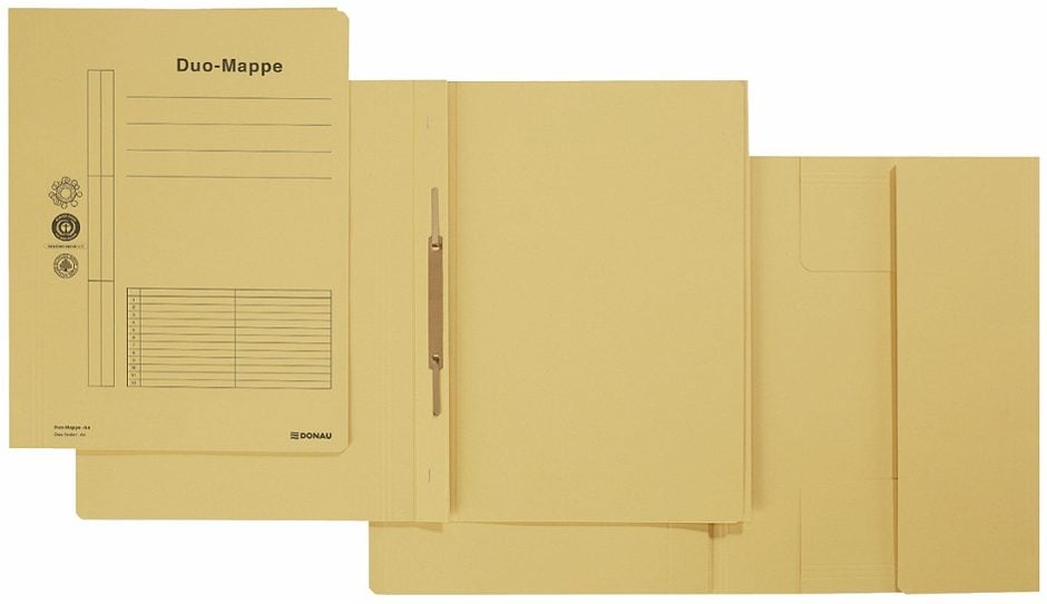 Donau Duo-Mappe A4 Karton, gelb