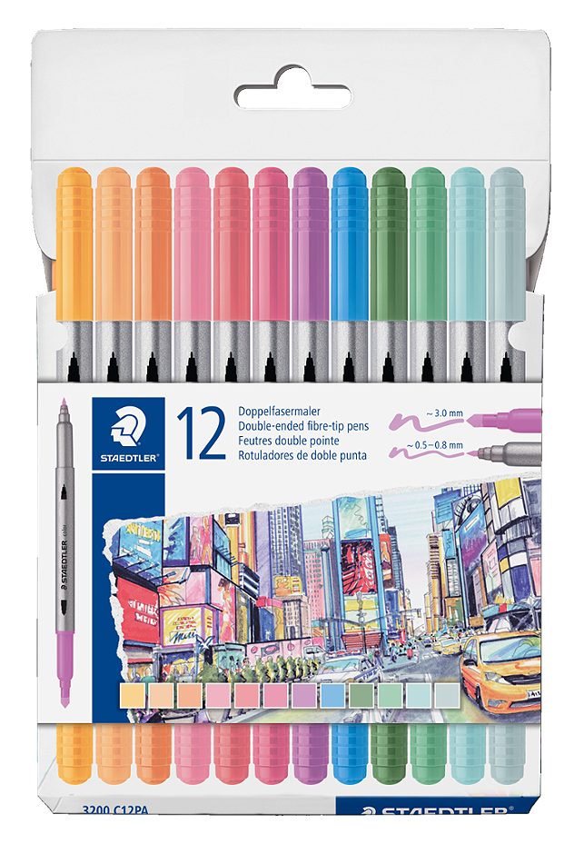 Staedtler Fasermaler Dou 12er Pastell