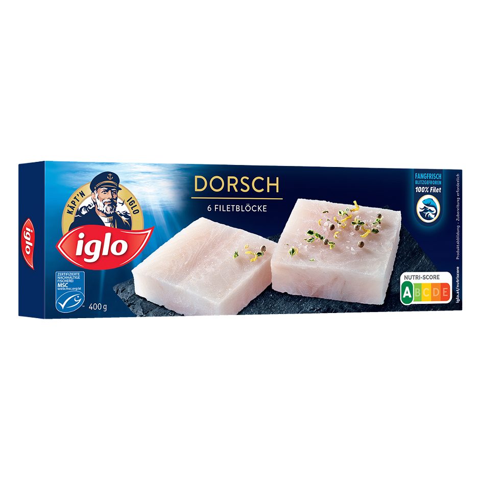 Iglo Fang-Frisch MSC Dorsch 6 Filetblöcke 400 G