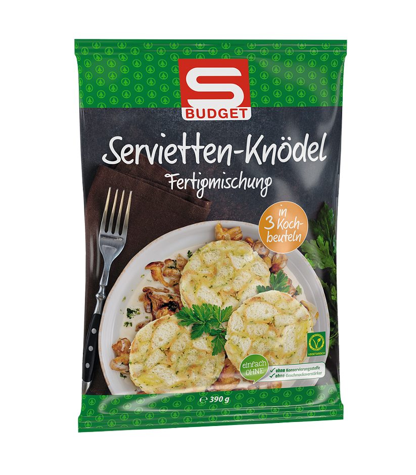 S-BUDGET Serviettenknödel im Kochbeutel 3 Stück 390 G