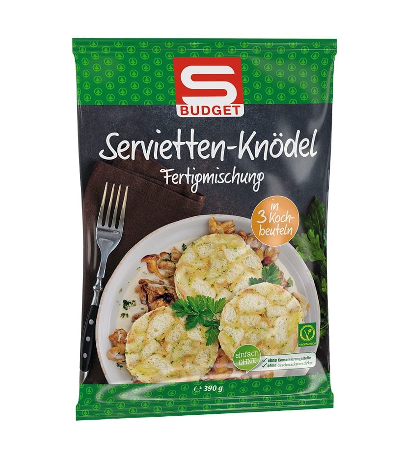 S-BUDGET Serviettenknödel im Kochbeutel 3 Stück 390 G