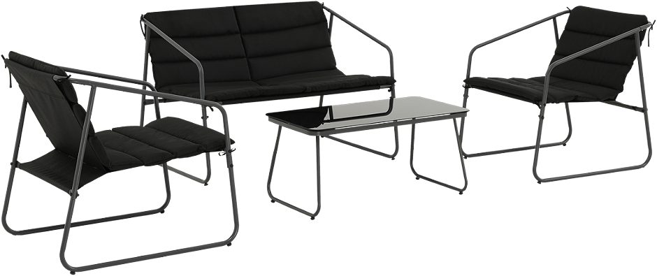 Balkon Lounge Set inkl. Kissen 4 Personen