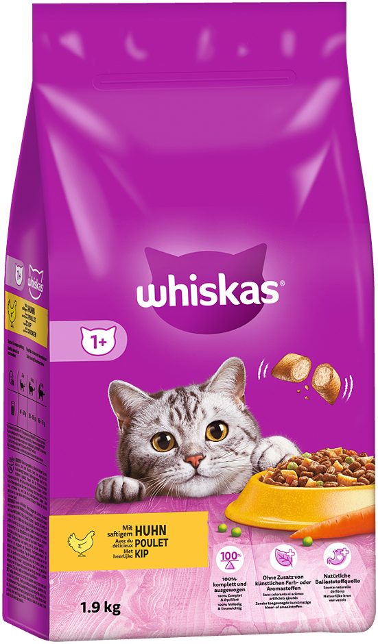 Whiskas Katzentrockennahrung Huhn 1+ 1,9 KG