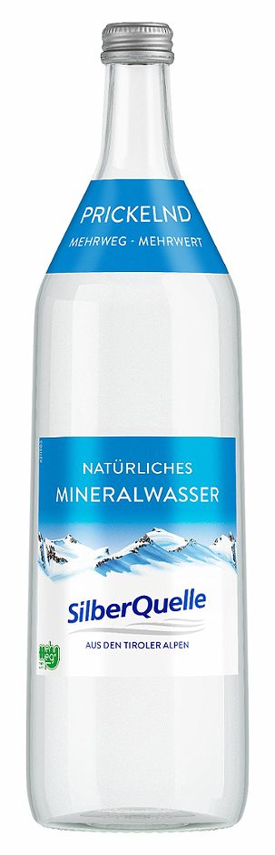 Silberquelle Mineralwasser prickelnd 1 L MEHRWEG