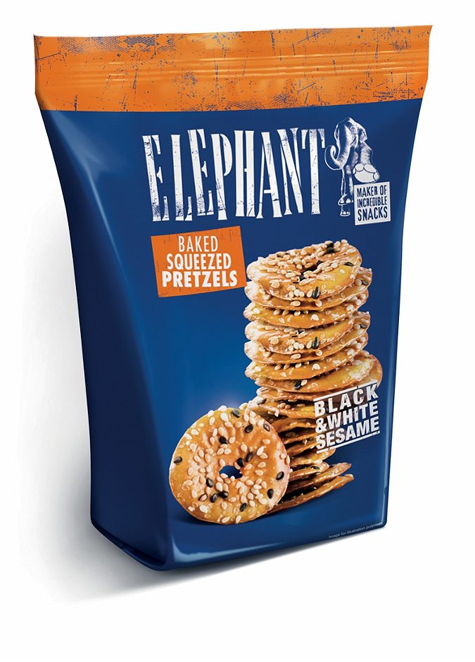 Elephant Elephant Squeezed Pretzels Black & White Sesame 180 G