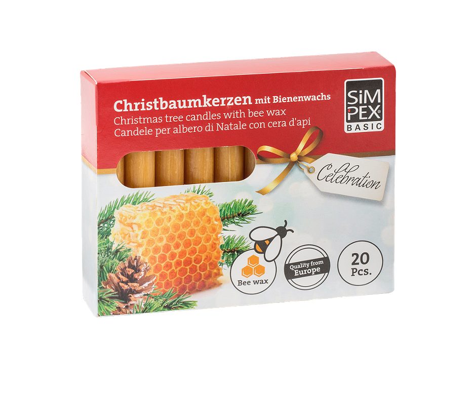 SIMPEX BASIC Celebration Baumkerzen 20er Bienenwachs