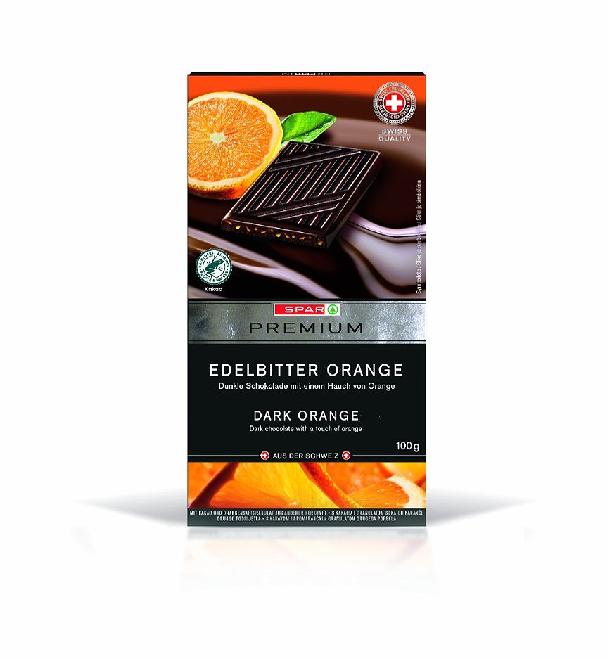 SPAR PREMIUM Schokolade Edelbitter Orange 100 G
