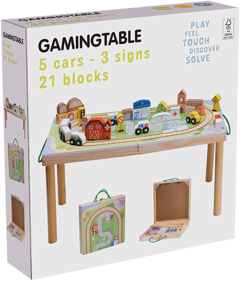Spieltisch mit Fahrzeugen
