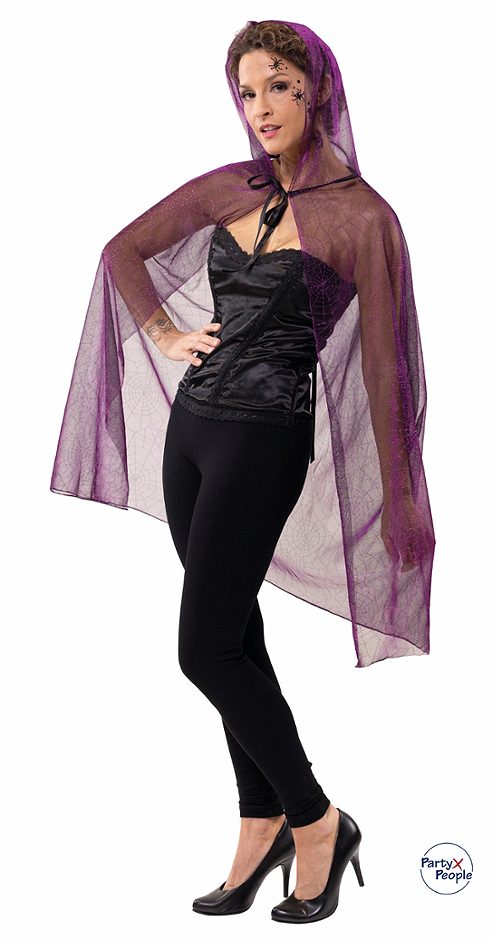 PartyXPeople Cape Spiderweb, lila