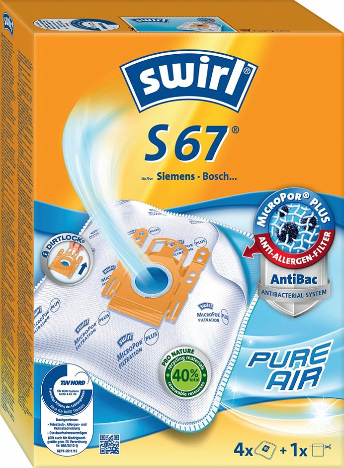 Swirl Staubsaugerbeutel S 67 4 Stück